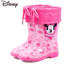 Disney dziecięce kalosze jesienne zimowe ciepłe kalosze buty do wody dla chłopców dziewczęta z antypoślizgowymi butami przeciwdeszczowymi odpinane buty tanie tanio ANTYPOŚLIZGOWE wodoodporne CN (pochodzenie) Zima 4-6y 7-12y Damsko-męskie Deszcz buty Cotton Fabric Buty casualowe Dobrze pasuje do rozmiaru wybierz swój normalny rozmiar