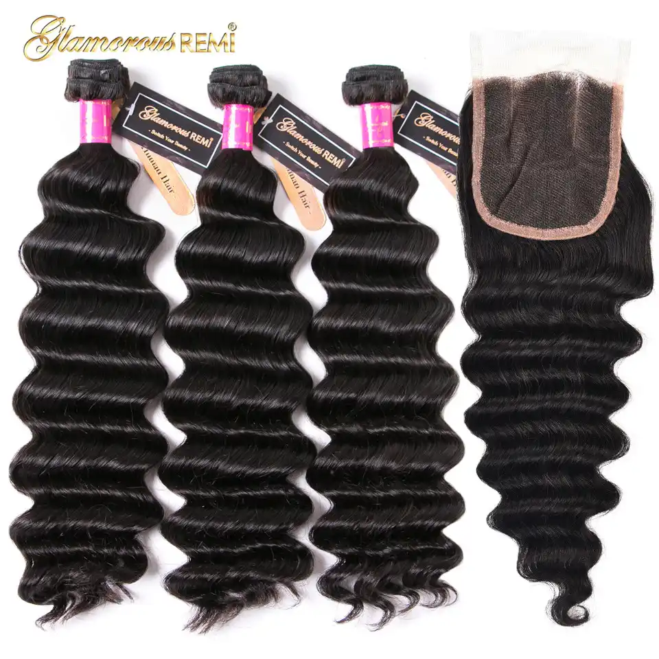 Loose Deep Wave Bundles With Closure Human Hair Bundles With