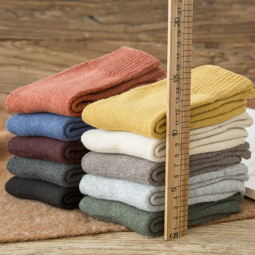 10 пар/компл. носки Женская зимняя теплая серия сплошной Цвет утолщенные хлопковые носки для девочек,, корейский стиль Для женщин носки