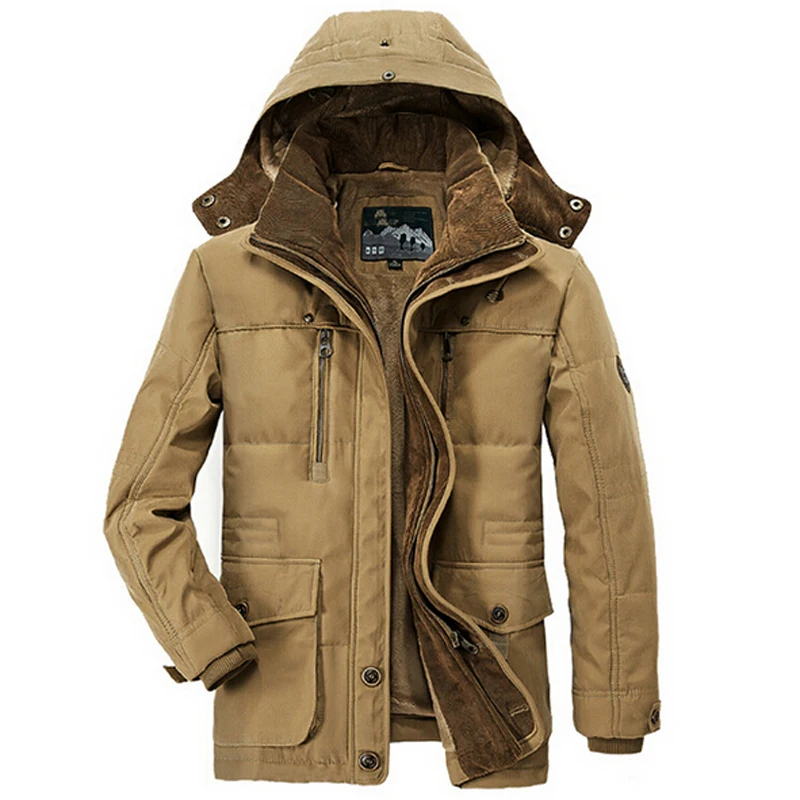 Jaqueta de Inverno Jaquetas com Capuz Novo Menos Graus Masculino Engrossar Quente Algodão-acolchoado Blusão Parka Jaqueta Masculina Tamanho Grande 40