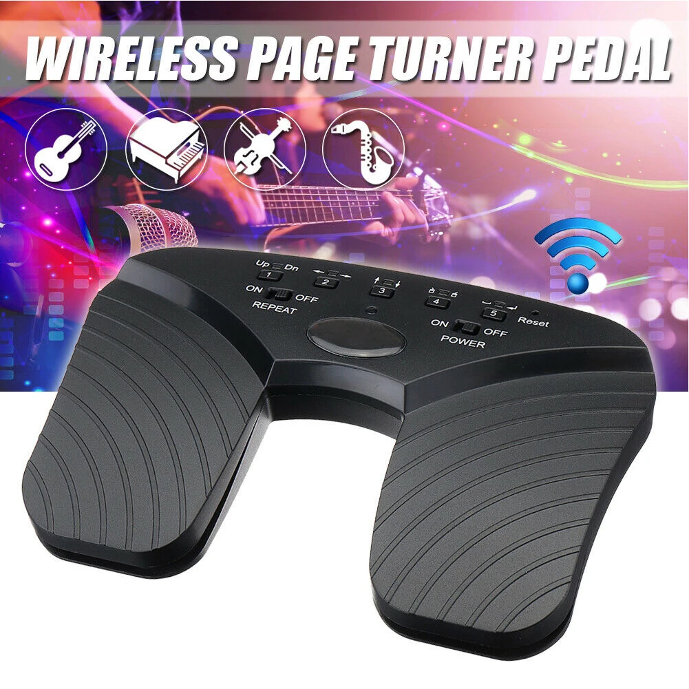 Tablets Guitar Portable Wireless Rechargeable Durable Page Flipper Black Music Pedal Practical Accessories Bluetooth Smart ABS