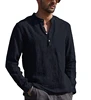 Men’ s Shirt Cotton linen Solid Color Stand Collar Long Sleeve Shirt Smart Casual Men’ s Blouse Plus Size S/M/L/XL/XXL ► Photo 3/5