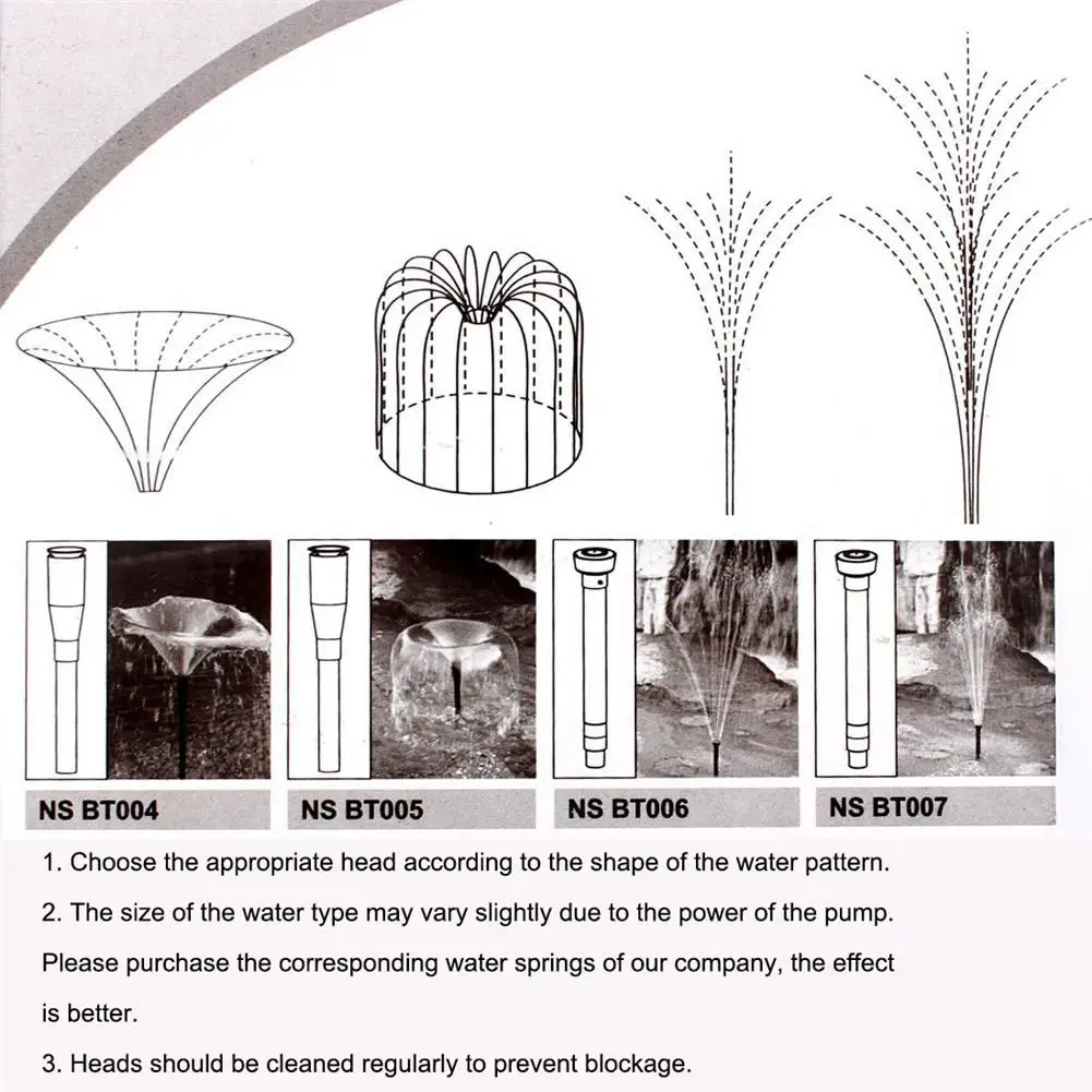 8 шт. садовый фонтанный насос водопад головка набор для сада, ландшафтный дизайн аквариума погружной насос многофункциональные насадки