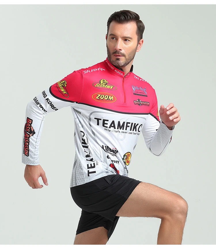 Anti-UV Fishing Jersey Sun Protection Clothing Long Sleeve Stand Collar Ice Fishing Shirts Autumn Men Cycling Sport Clothes