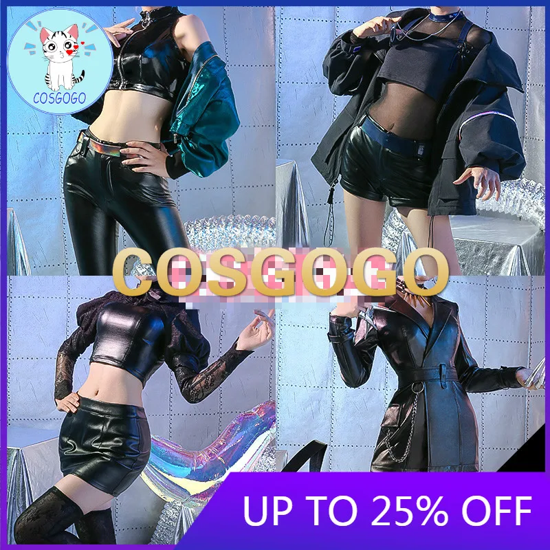 

2020 Game LOL KDA K/DA Ahri Akali Kaisa Evelynn Cosplay Costume PU Leather Uniform Halloween Suit For Women Outfit NEW