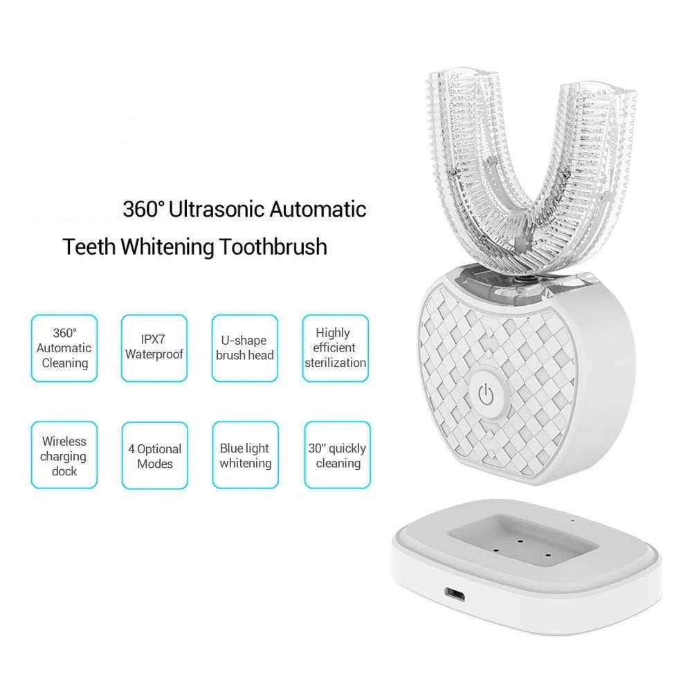 Уход за полостью рта Отбеливание зубов U ультра звуковая электрическая зубная щетка usb зарядка интеллектуальная IPX7 Водонепроницаемая Автоматическая звуковая зубная щетка