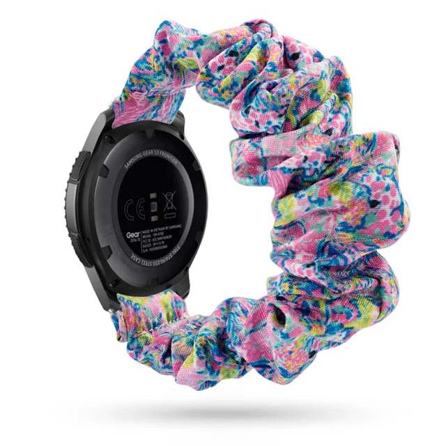 Scrunchies Elastic Watch band 20mm 22mm For samsung galaxy watch 3 41mm 45mm For huawei watch GT2 Pro bracelet For Amazfit Bip Flora
