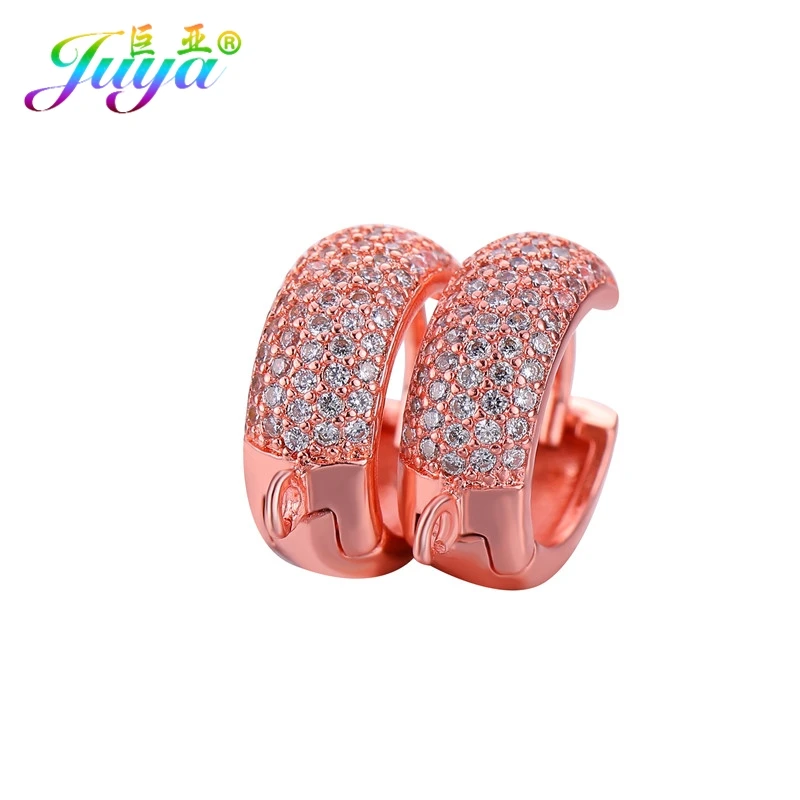 Juya DIY Базовый серьги-кольца, Находка для крепежа Leverback Серебряные серьги крюк Материал для Модные серьги решений - Цвет: Rose Gold
