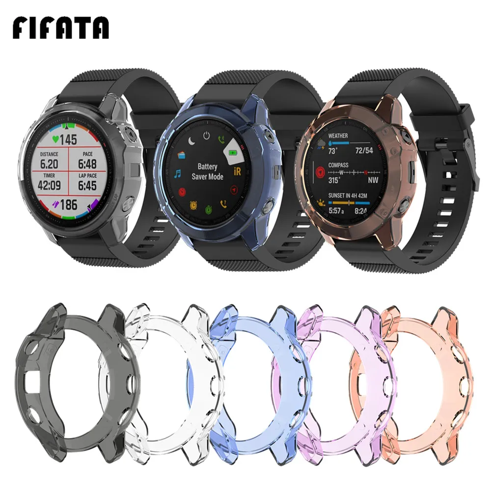 Cover Protective-Case Pro-Watch Fenix Soft-Silicone FIFATA for Garmin 6/6s/6x TPU Transparent-Shell