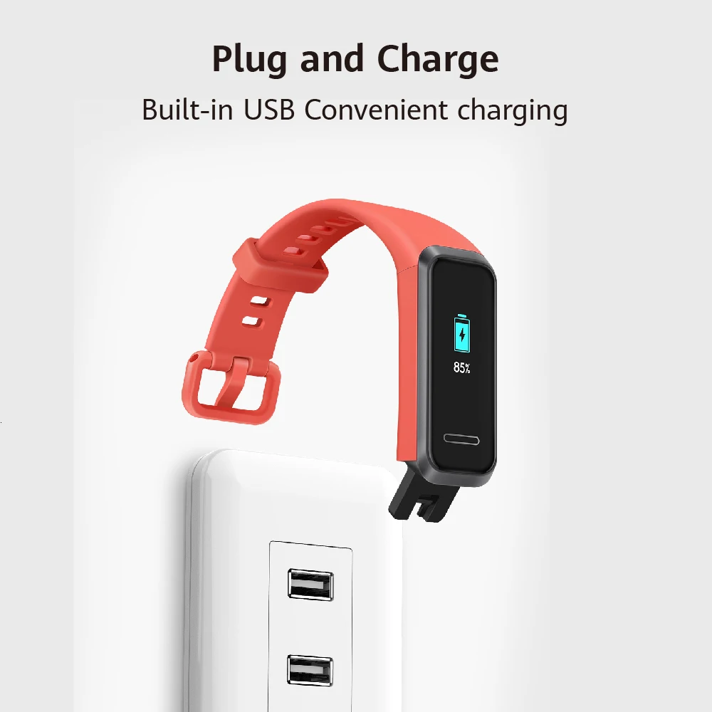 Tanie Huawei Band 4 inteligentna opaska wersja globalna inteligentny zegarek tętna monitor zdrowia nowy zegarek twarzy USB ładowania wtyczki