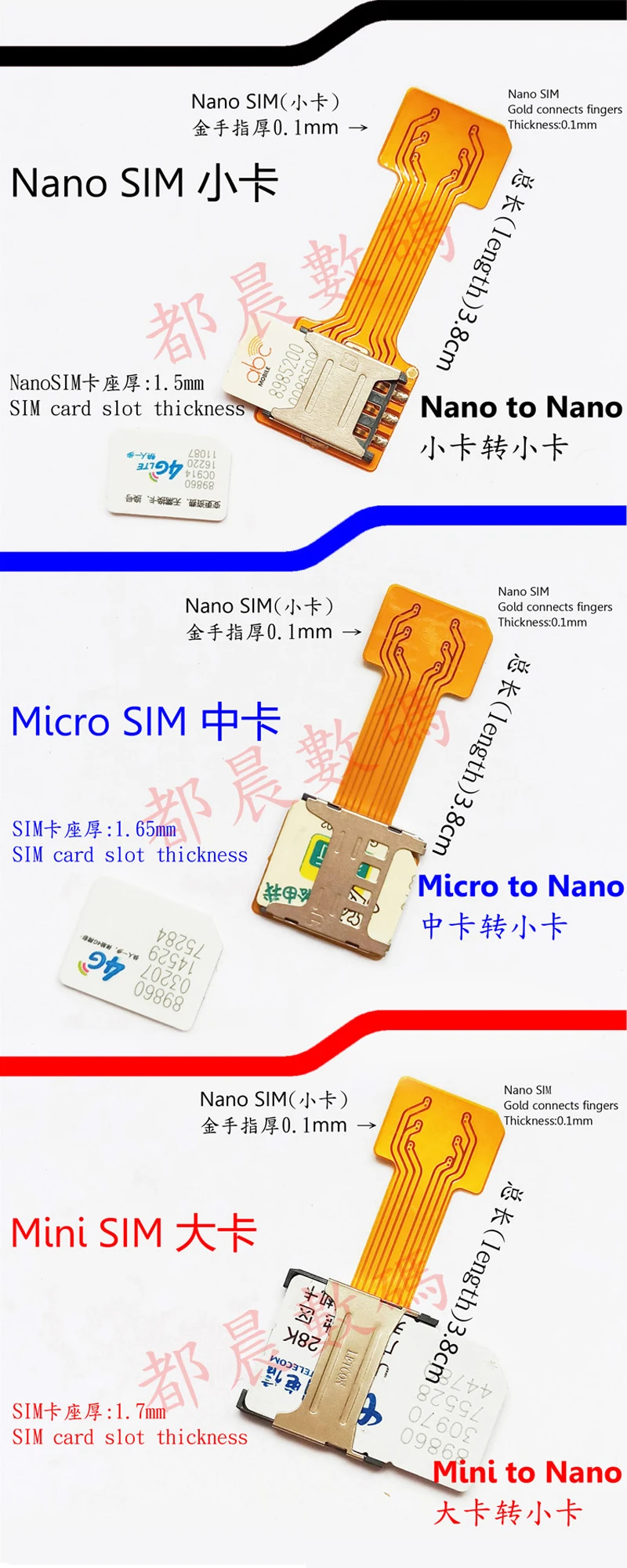 Гибридный двойной sim-карты Micro SD адаптер удлинитель Nano SIM Адаптер для Android Redmi Note 3/Note 4/Note 4x/Note 5
