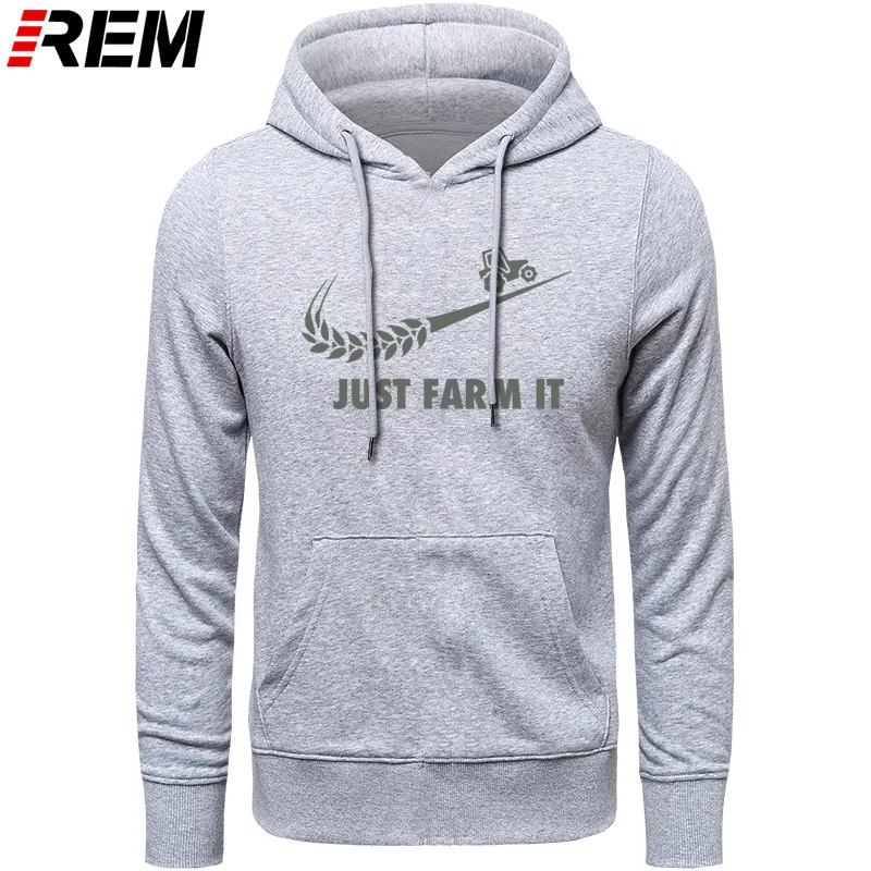 Худи rem Fashion Just Farm It для мужчин, с круглым вырезом, хлопок, с длинным рукавом, фермер, фермерский человек, топы, Толстовки, Толстовки - Цвет: GRAY GRAY