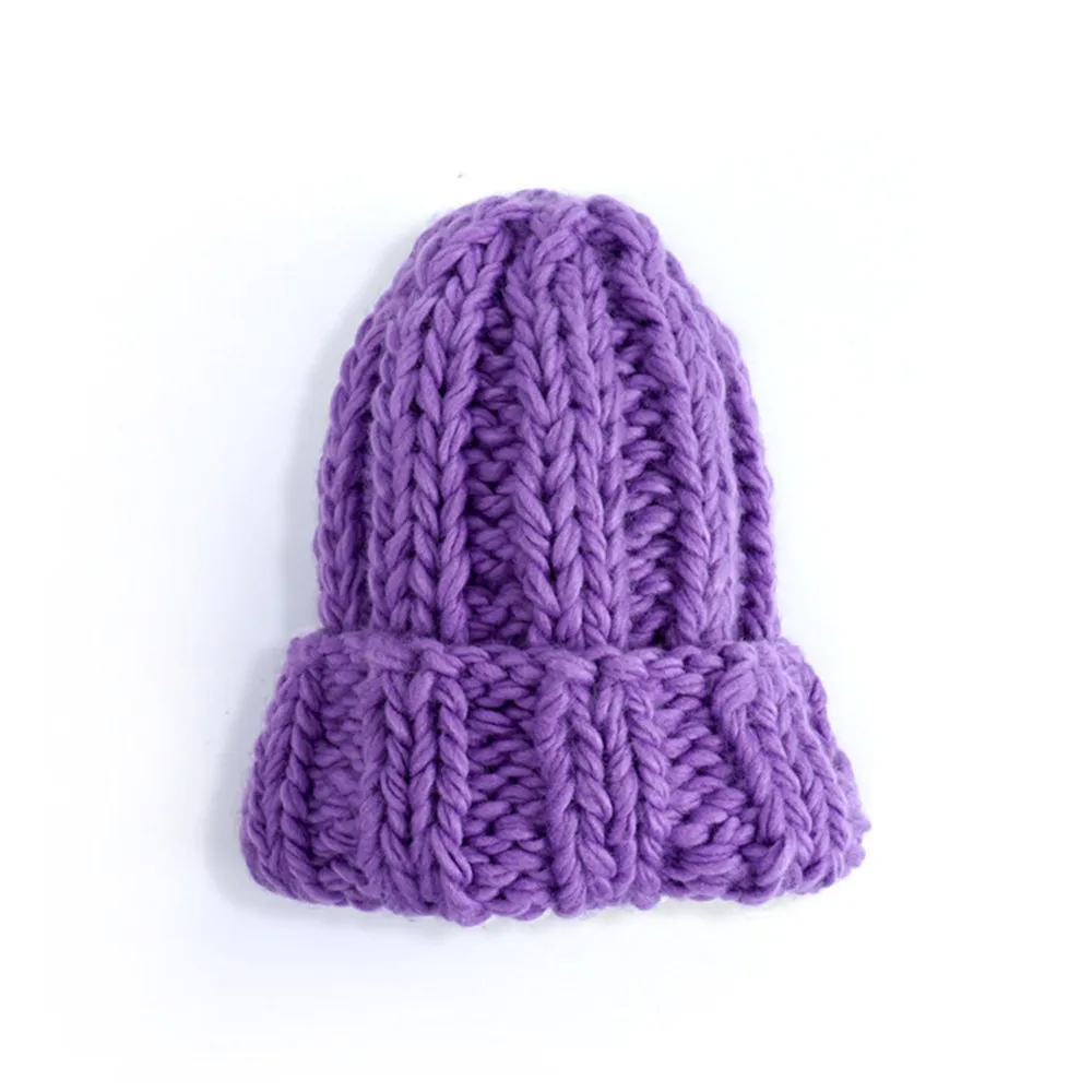 Women Hand Made Knitting Hat Beanies for Women Winter Warmer Ear Thick Soft Beanie Cap Lady Fashion Chunky Knitted Rib Hats