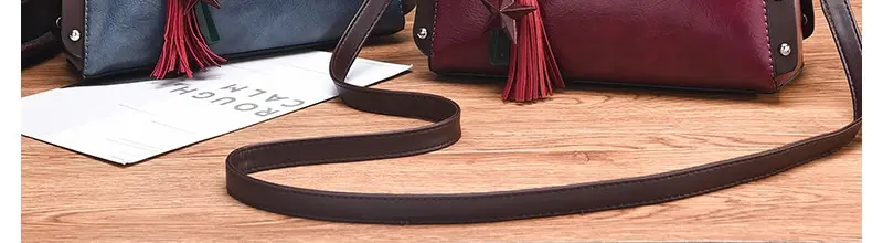 GOOHOJIO Новая мода Роскошные женские сумки винтажные заклепки кисточкой сумка для женщин женская сумка через плечо из искусственной кожи
