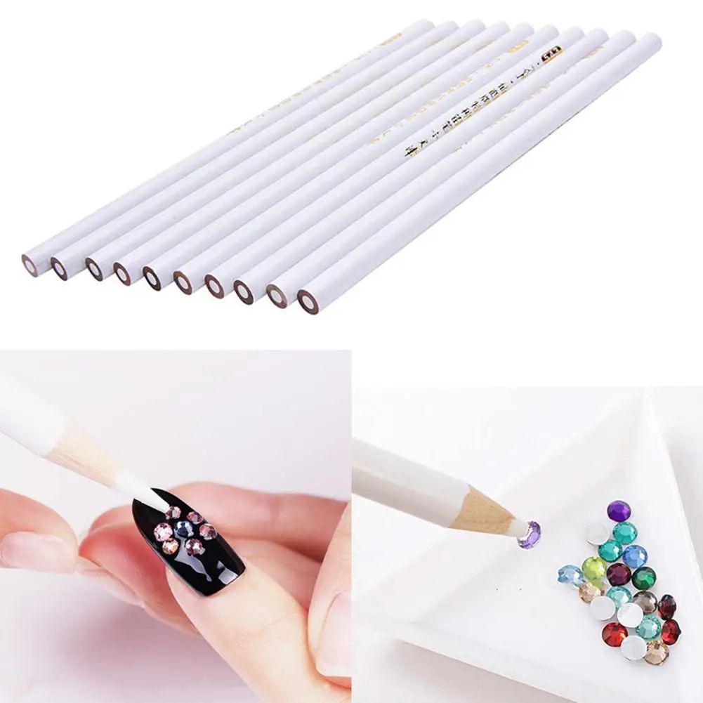 Белый точечный сверлильный карандаш для ногтей, точечный сверлильный карандаш для ногтей, сверло для ногтей, белое высококачественное ювелирное изделие, ручка sti R9I4