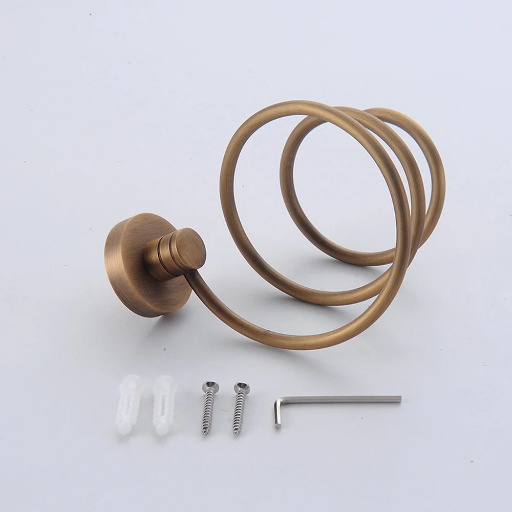 Античная латунная спиральная сушилка для волос корзина хранения держатель сушки