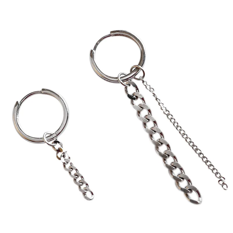 

Korean 925 Sterling Silver Chain Earrings For Women Asymmetric Gift Brinco Female Wedding Girlfriend Fine Jewelry New Arrival
