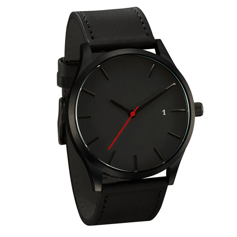 

Hot Selling Large Dial Men Casual Watch High-End Calendar-Style Business Dull Polish Leather Belt Quartz Watch