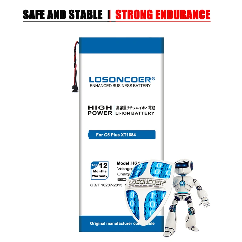 LOSONCOER HG40 3600 мАч для Motorola Moto G5 Plus XT1685 XT1681 XT1684 XT1687 аккумулятор смартфона большой