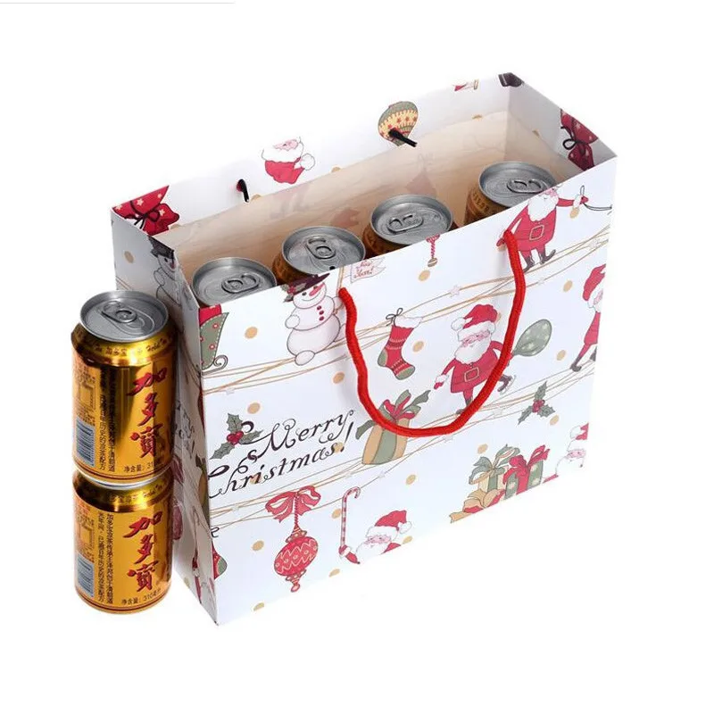 100 teile/los 3 Größe Kraft Papier Geschenk Taschen Weihnachten Gefälligkeiten Einkaufen Verpackung Tasche Geschenk Paket Santa Claus Geschenk Taschen großhandel – Detail 10