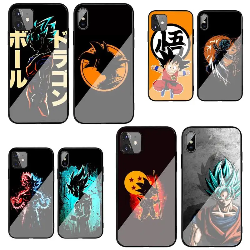 Anime Dragon DBZ Balls Phone Case For Iphone 12 11 Pro MAX XR X 7 8Plus SE2020 DIY Shockproof Glass Soft Silicone Edge
