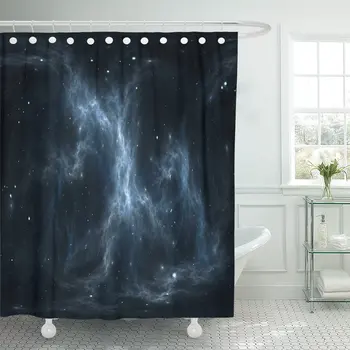 

Space Nebula and Stars Panorama Environment 360 Hdri Map Bathroom Curtain Waterproof Polyester Fabric 72 x 78 inches Set