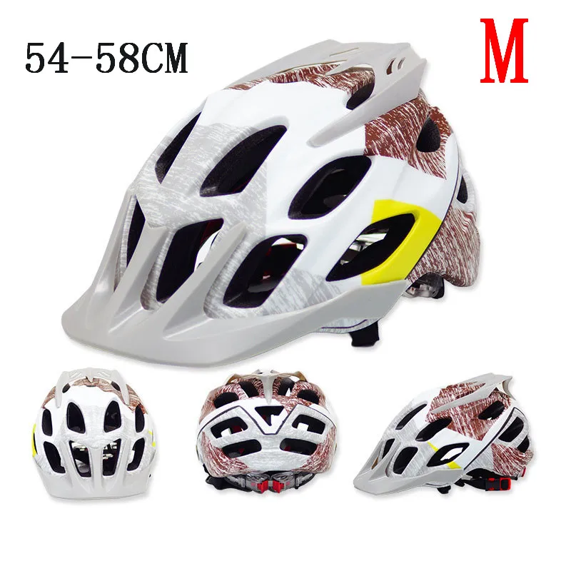 gray white size M MTB велосипедные шлемы PC+ EPS мужские и женские велосипедные шлемы для горной дороги велосипедные шлемы унисекс - Цвет: gray white size M