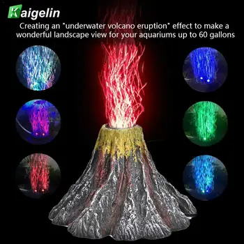 

EU/US/UK/AU Aquarium Volcano Ornament Kit With Air Stone Bubbler Fish Tank Decorations With Oxygen Pump Air Drive Fish Tank Toy