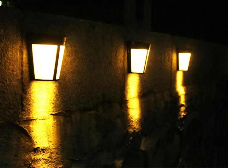 Solar Power Light Control Wall Light 6 LED Garden Wall Lamp Waterproof Outdoor Night Light Yard Path Home Garden Security Lamp