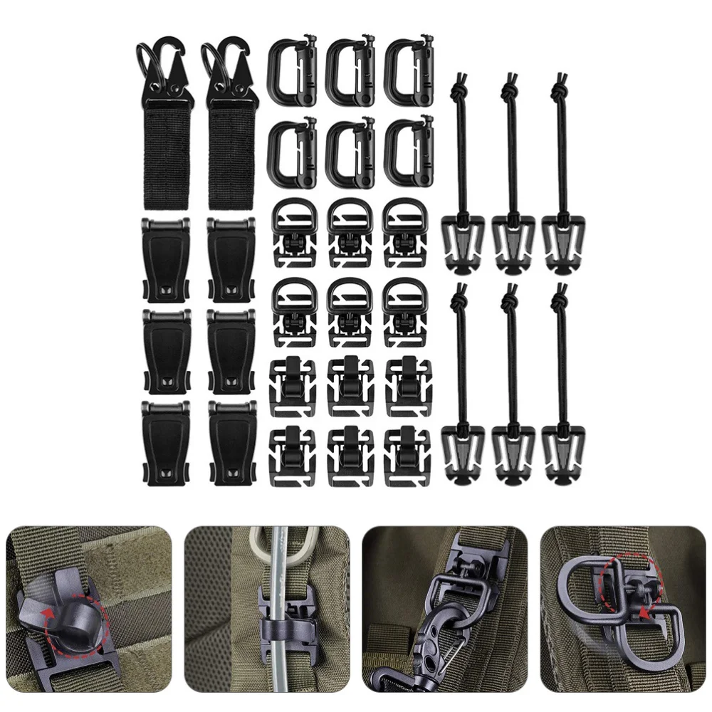 

32Pcs D Shaped Buckle Outdoor Carabiner Clips Keychain Hooks Climbing Hanger