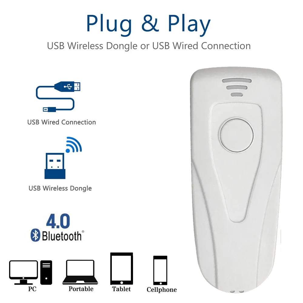 RUGLINE мини 3 в 1 Bluetooth USB Проводная И Беспроводной 1D сканер штрих кода Портативный