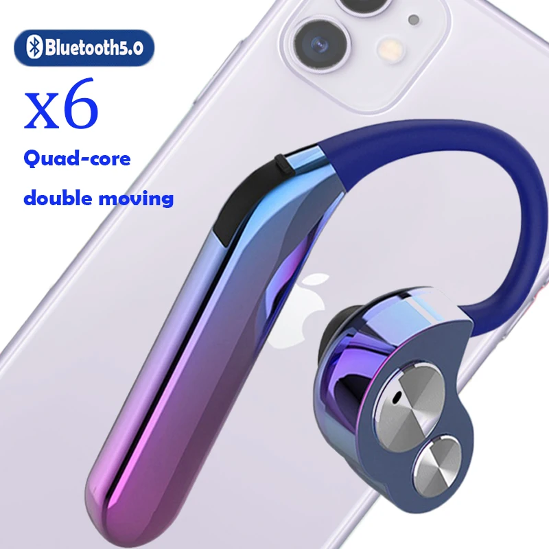 x6 TWS Bluetooth earphones sports earbuds Ear hook music Headset ipx7 waterproof Earphone Works on all Android iOS smartphones