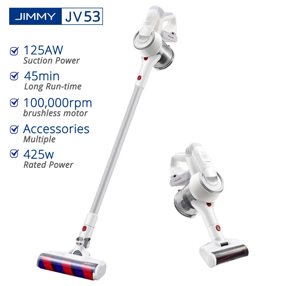 JIMMY JV53 Handheld Cordless Vacuum Cleaner 20kPa Effective Suction Wireless Dust Collector Sweep Cleaners Aspirator 125AW | Бытовая