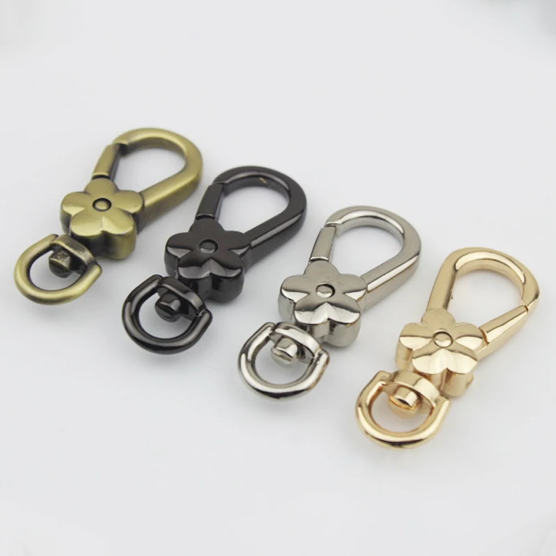 2 uds cierres de langosta de flores mosquetones giratorios Snap Hooks bolsa llaveros de anillos DIY al aire libre mochila piezas fabricación de joyería