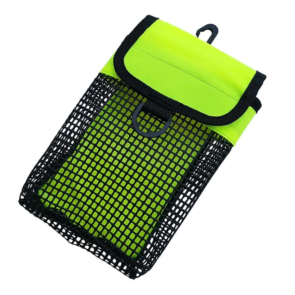 2 Pack Mesh Gear Bag for Scuba Diving Dive Reel & SMB Safety Marker Buoy Gear Equipment Fluo Yellow and Orange Diving Bags