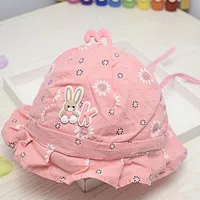 Children's Cap Panama Hat Children Bucket Cap Sun Beach Hat Cartoon Rabbit Cute Baby Hats For Children Baby Supplies Outdoor 1