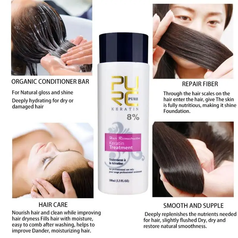 PURC Keratin Hair Treatment And Purifying Shampoo Hair Care Products Set 12% Formalin Brazilian Keratin Shampoo Hot Sale PURC Keratin Hair Treatment And Purifying Shampoo Hair Care Products Set 12% Formalin Brazilian Keratin Shampoo Hot Sale