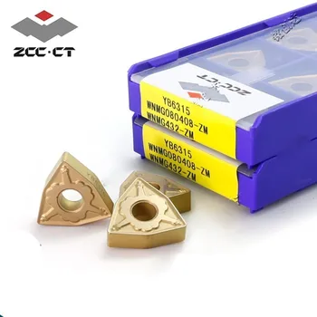 

ZCC Original WNMG080404-ZM WNMG080408-ZM YB6315 WNMG 080404 080408 Steel Carbide Inserts External Internal Turning Tool Lathe