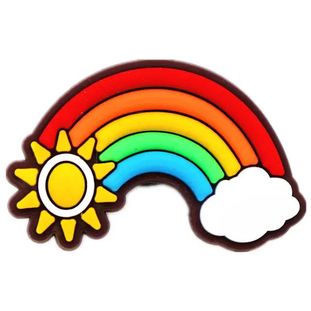1pcs Bad Bunny Shoe Charms Accessories Heart Bow Sunglasses Rainbow Shoe Buckle Decoration for Croc Jibz Kids Party Xmas Gifts I