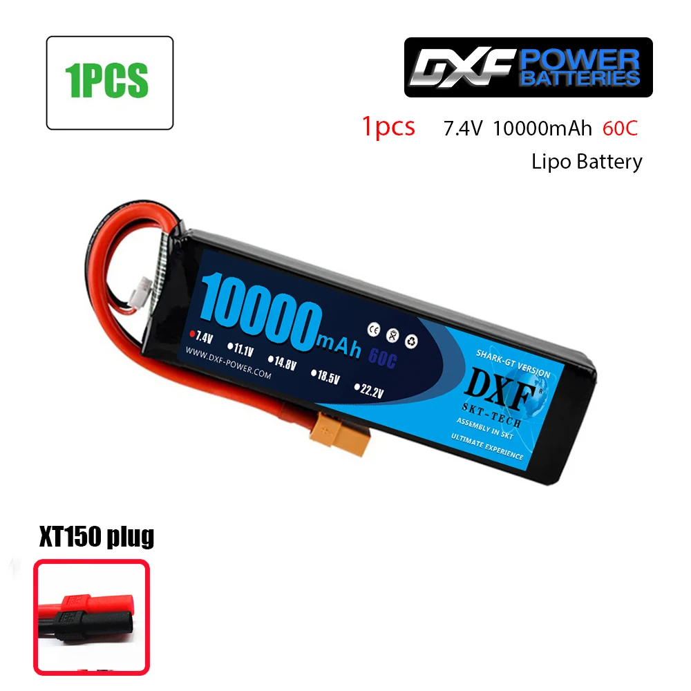 1PC2S10000SoftXT150 DXF RC автомобиль Lipo батарея 2S 7,4 V 10000mah 60C Max120C Rc самолет автомобиль Parrot Bebop 2 Дрон 11,1 V 2700mah запасное ядро - Цвет: 1PC2S10000SoftXT150