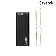 Savetek Smallest Mini USB Pen Voice Activated 8GB 16GB Digital Voice Recorder With Mp3 Player 384kbps Recording Black