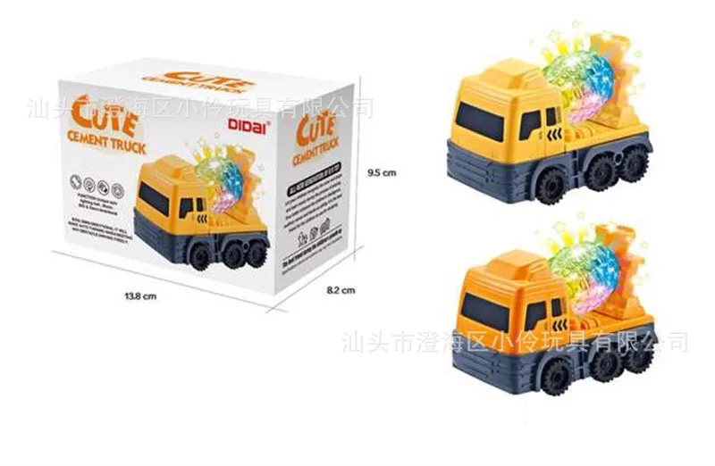

Children Electric Music Shining Mixer Truck Boy Educational Model Engineering Vehicle Universal Car Stall Hot Selling