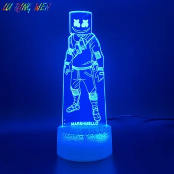 

Battle Royale Game DJ Man Skin Figure Led Novelty Night Light For Kid Home Deco Child Game 3D Lamp Marsh