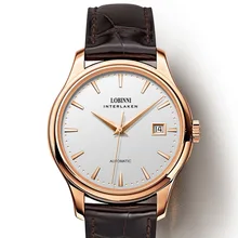 Мужские наручные часы, мужские автоматические часы LOBINNI, мужские роскошные брендовые механические водонепроницаемые наручные часы, швейцарские Ретро часы reloj hombre
