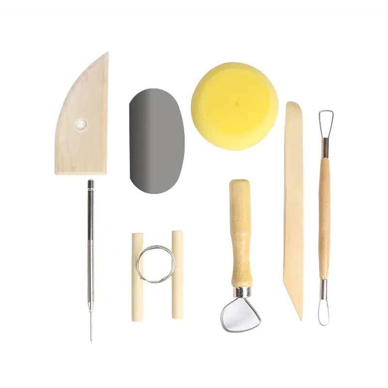 

8Pcs Clay Ceramics Molding Tools Wood Knife Pottery Tool Clay Sculpting Kit Sculpt Smoothing Wax Carving Pottery Ceramic Tools