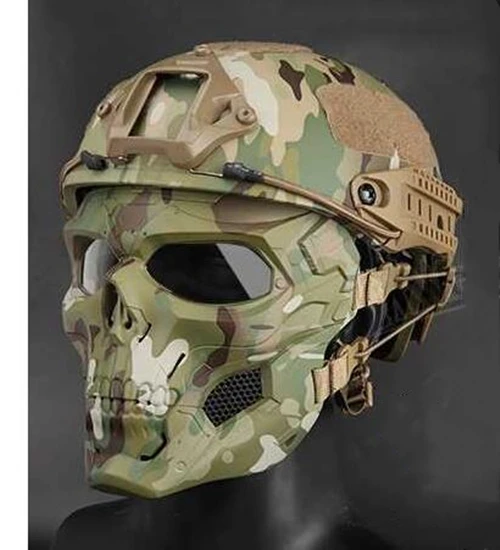 CP mask and Helmet Хэллоуин маска для вечеринки игры Череп Fit Быстрый Шлем тактический Пейнтбол Страйкбол Маска Военная Cs Защитная маска - Цвет: CP mask and Helmet