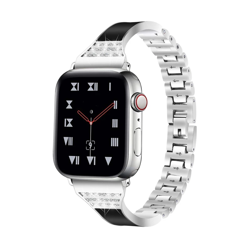 

woman metal strap for Apple watch band 40 mm 38mm 44mm 42mm iwatch Diamond ceramics watchband for apple watch 5/4/3/2/1