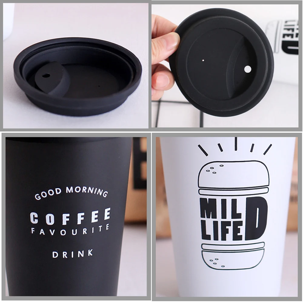 Thickened Stainless Steel Coffee Mugs Tea Cups Big Travel Mug Camping Mug Coffee Cup with Sleeve Lid