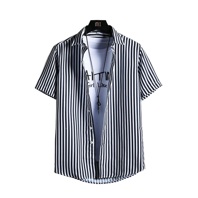 

Hot selling thin section men's striped short sleeve shirt