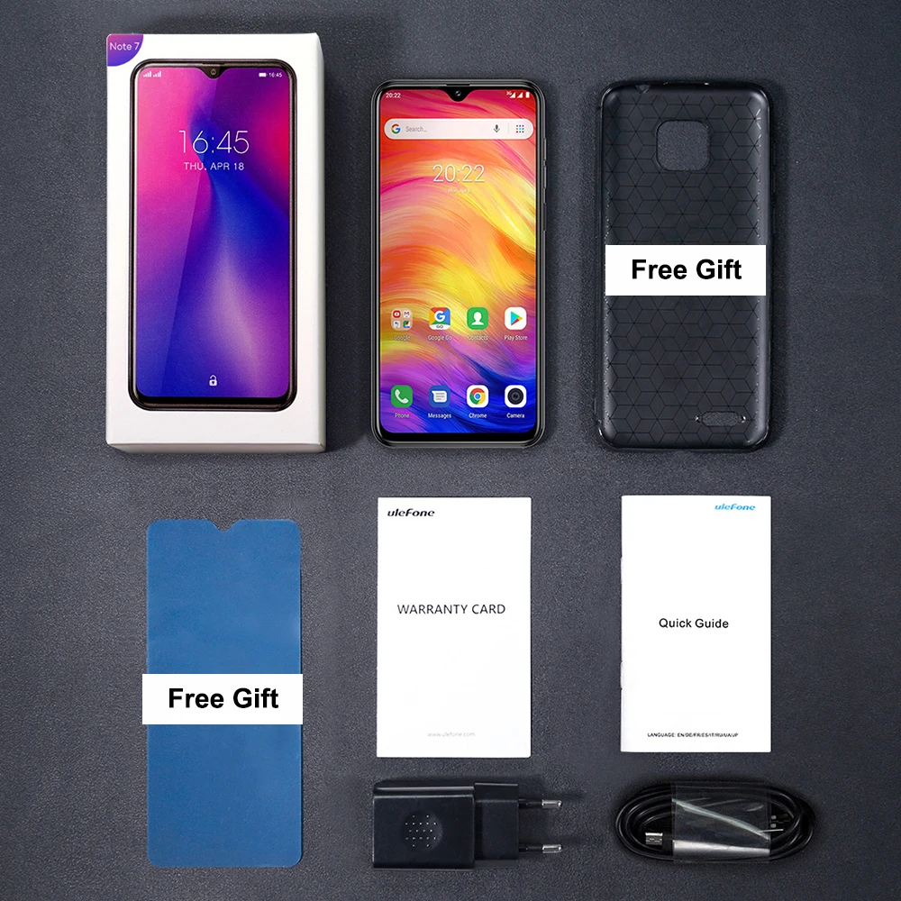 Смартфон Ulefone Note 7 3500 мАч 19:9 четырехъядерный 6 1 дюймов экран капли воды 16 Гб ПЗУ